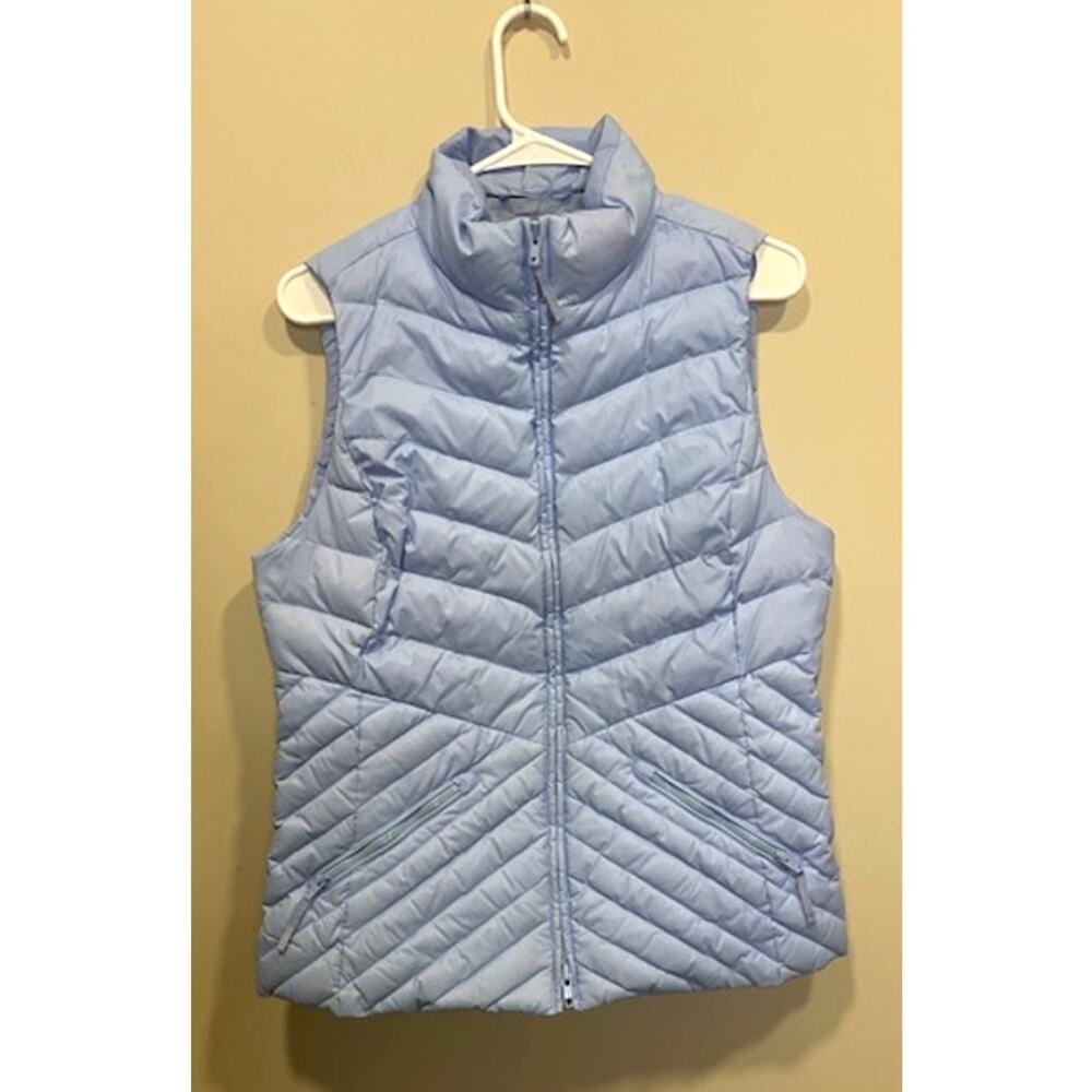 Talbots Puffy Vest Full Zip Pale Blue Women's Size Med